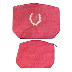 Jute Hot Pink Make Up Travel Bags